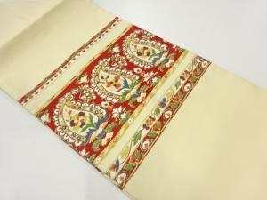 花更紗模様織出し名古屋帯